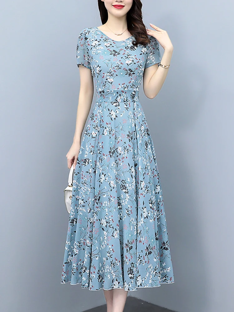 chinese dress ladies Sloane Chiffon Floral Print Dress