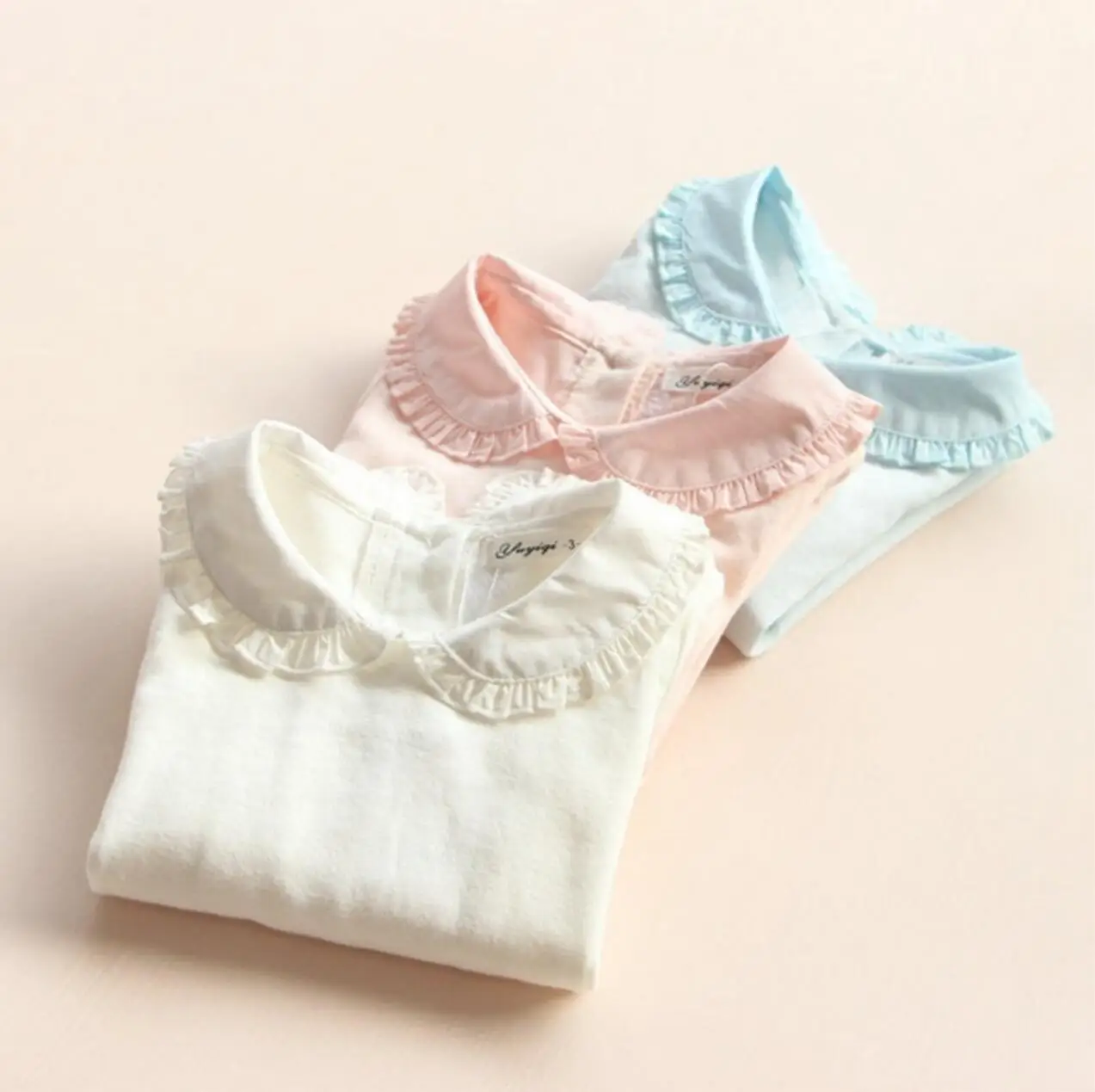 Ruffles Lace Collar Baby Girls Shirt Spring Fall Long Sleeve Kids Bottom Shirt Cotton Breathable Children Tshirt Xmas Baby Stuff baby girl clothes kids bottoming shirt