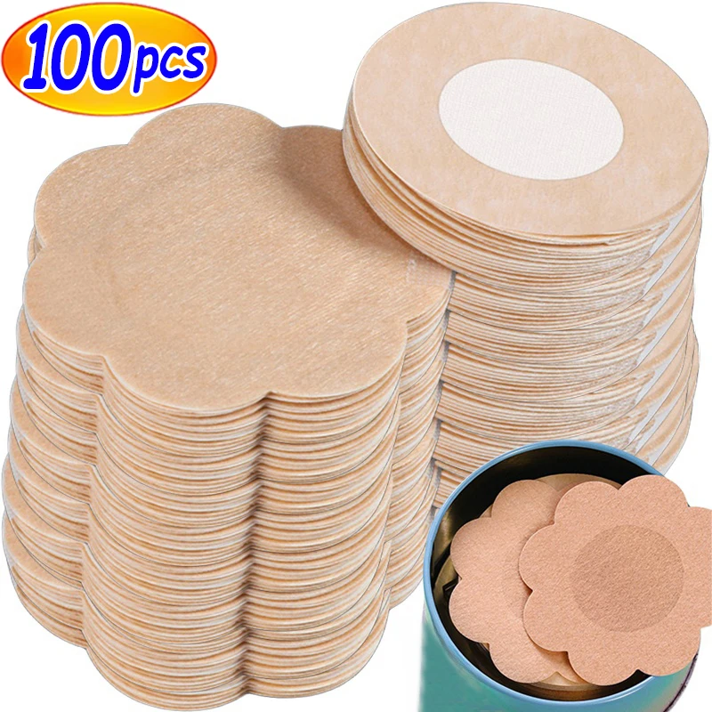 

2-100pcs Safety Nipple Cover Sticker Women Breast Lift Tape Pasties Invisible Adhesive Disposable Bra Petals Sticky Chest Pastie