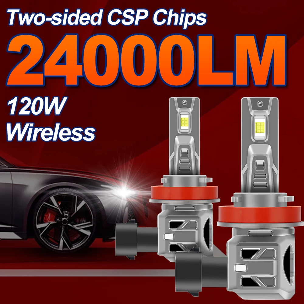 

24000LM H7 H1 LED Car Headlights 120W 6000K Super Bright H4 H11 H8 H9 Auto Fog Lights 12V Turbo Headlamp HB3 HB4 9005 9006