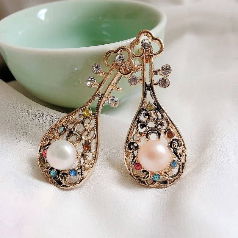 Fashion Women Pins Punk Personality Brooches Crystal Rhinestone Pipa Brooches Pin Jewelry Accessories Brooch