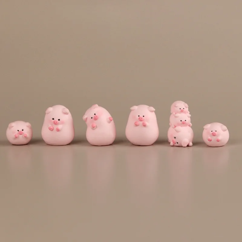 Cute Mini Piggy Ornament Cartoon Pig Figurine Micro Landscape Car Interior Home Desktop Decoration home decor