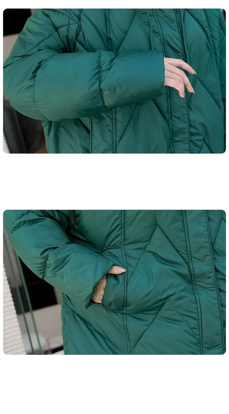 Oversized Thicken Down cotton Jacket for women Winter New Retro Chinese style Hooded Coat Female Cotton Warm Parker Overcoat
