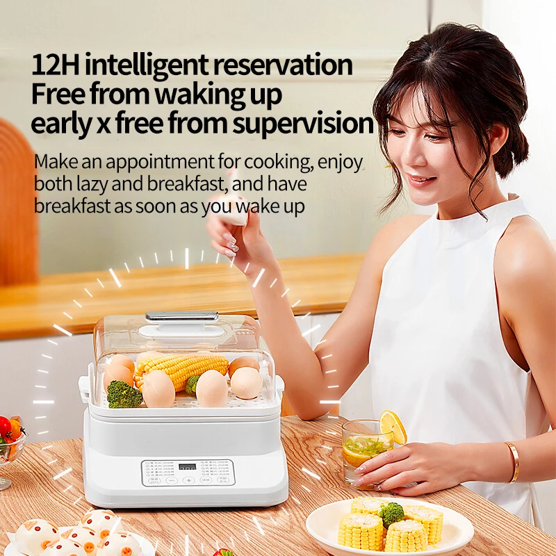 Electric Steamer Household Integrated Multifunctional Steamer With Large Capacity And Timed Three Layer Steam Pot Electric Steam 4