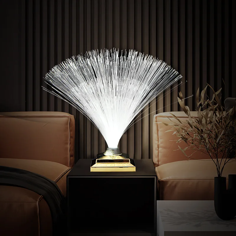 Fiber Optic Light LED Starlight Atmosphere Light 3-Color Colorful USB Charging Night Creative Table Lamp Room Decoration