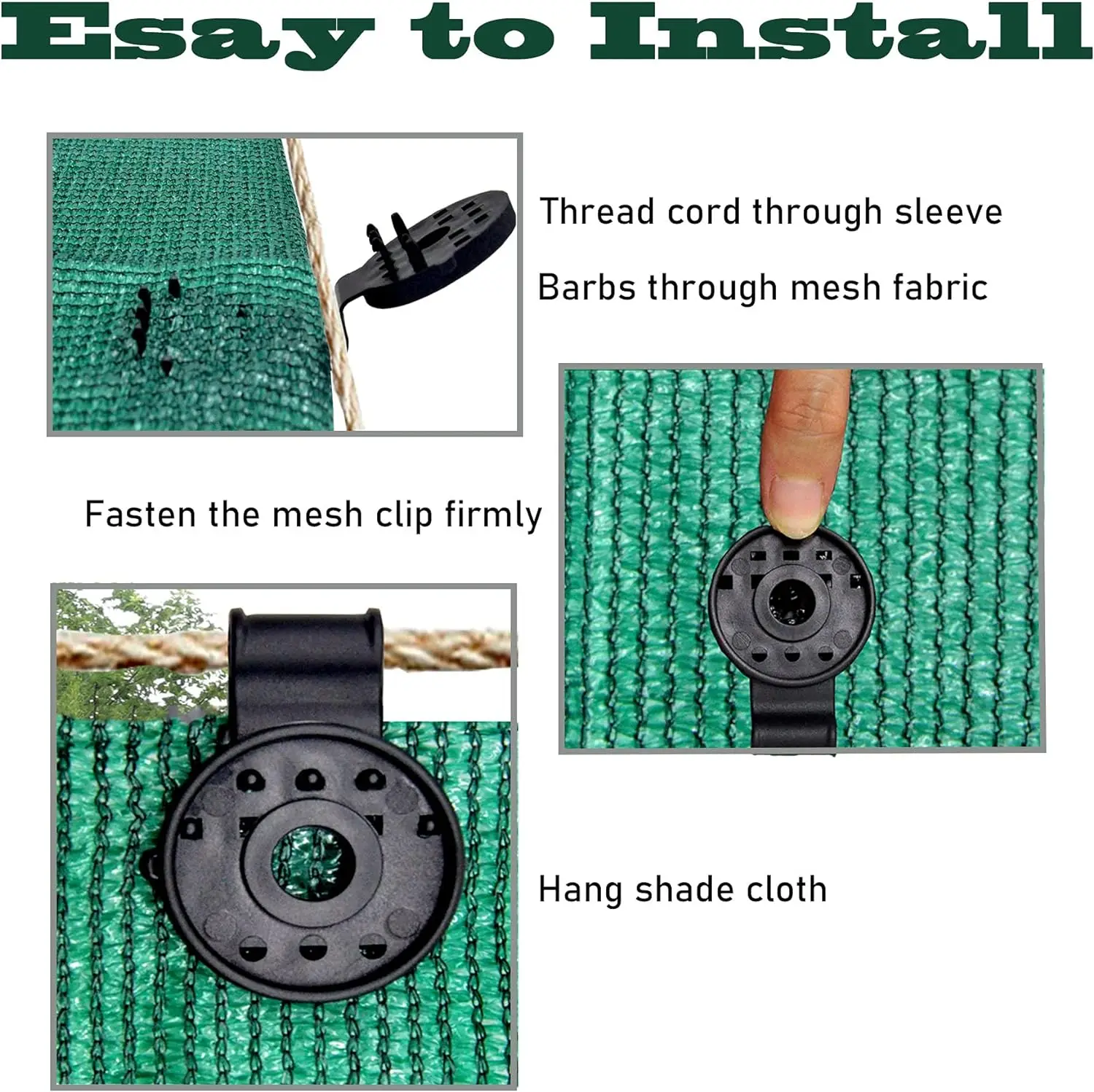 50Pcs Shade Cloth Clips Shade Fabric Clamps Grommets For Net Mesh Cover Sunblock Fabric In Garden Backyard Greenhouse Fixer