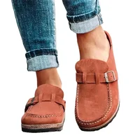 Mules décontractées rétro style Birkenstock pour femme, avec semelle intérieure en liège, en daim mat souple, à enfiler, pour le quotidien en extérieur 5