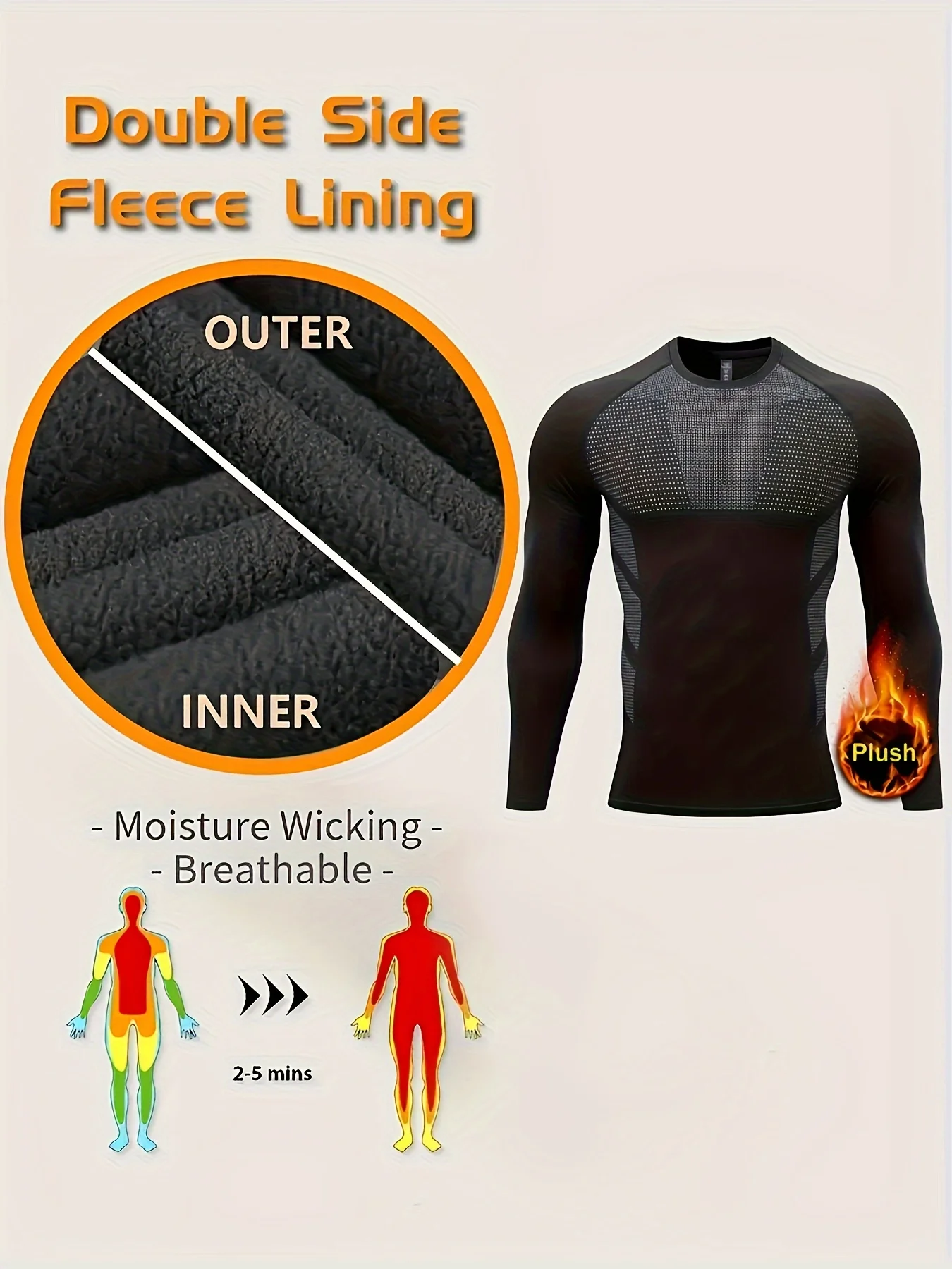 Men's Compression Shirt – Thermal Fitness Apparel Long Sleeve Cycling Top