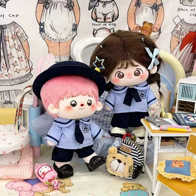 10cm 20cm baby clothes cute Thai school uniform set cotton doll changing without attributes 3