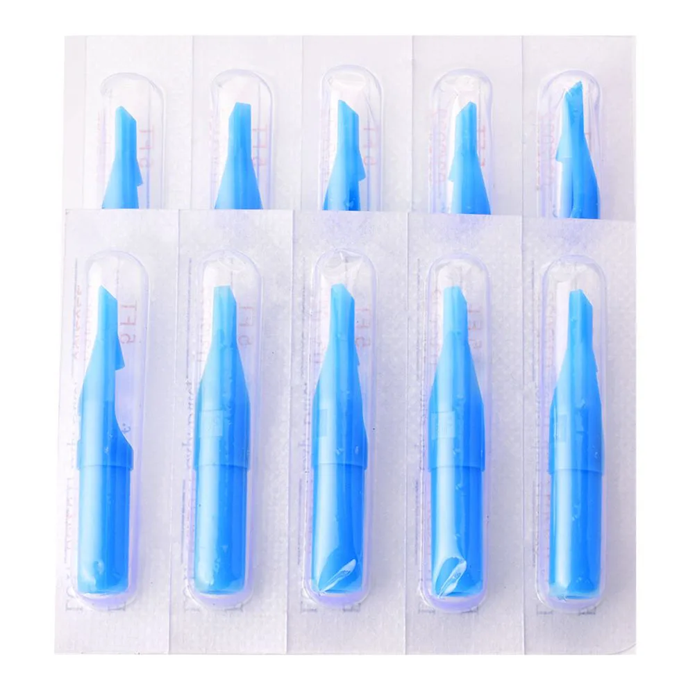 50pcs 5/7/9/11/13/15FT Disposable Tattoo Gun Nozzle Tips Flat Round Plastic Tip Sterile Makeup Machine Tool Supplies Accessories