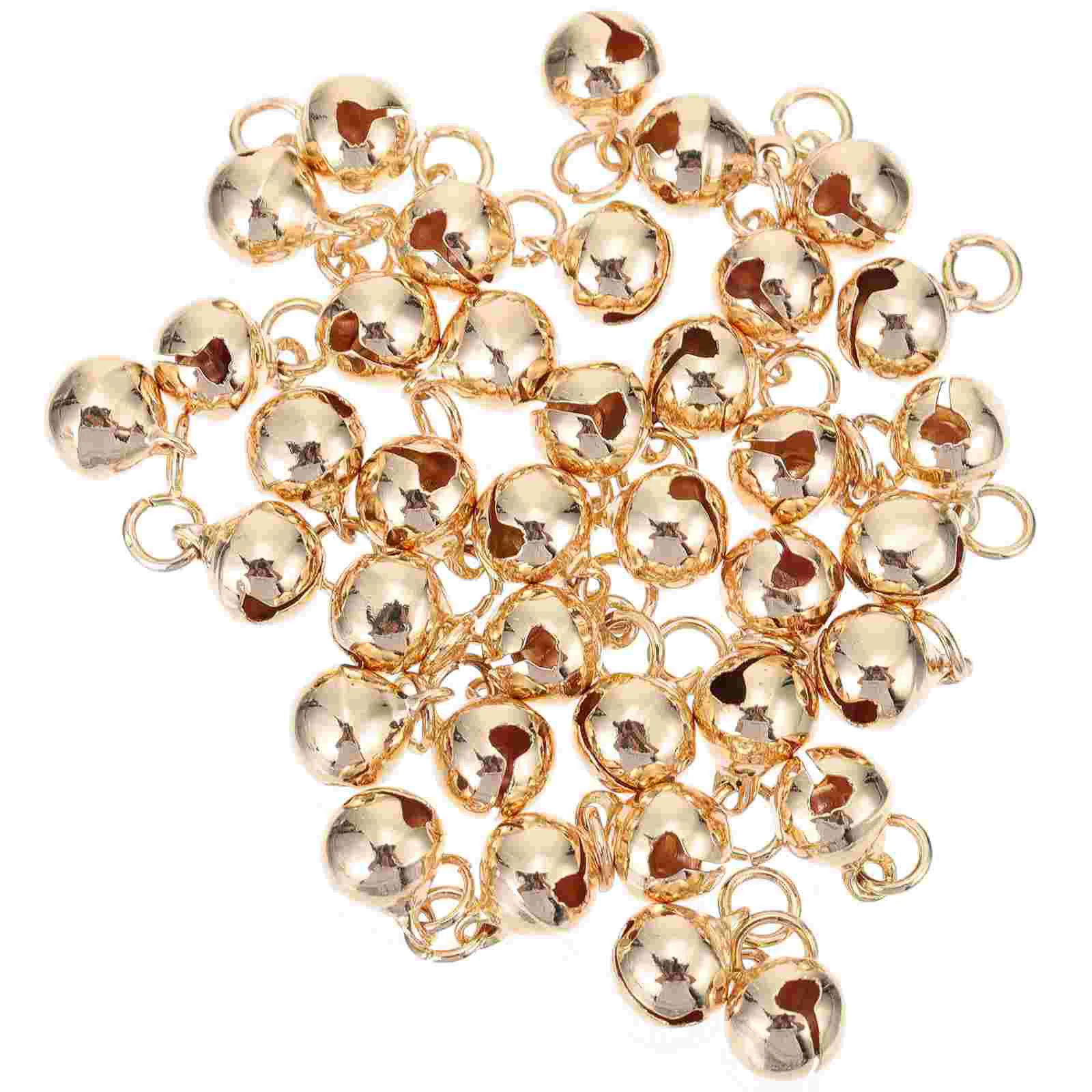 

Vintage Jewelry 50Pcs Gold Jingle Bell Mini Craft Bell Small Bell Loose Beads Charms 14K Diy Rattle Wind Chime Keychain Jewelry