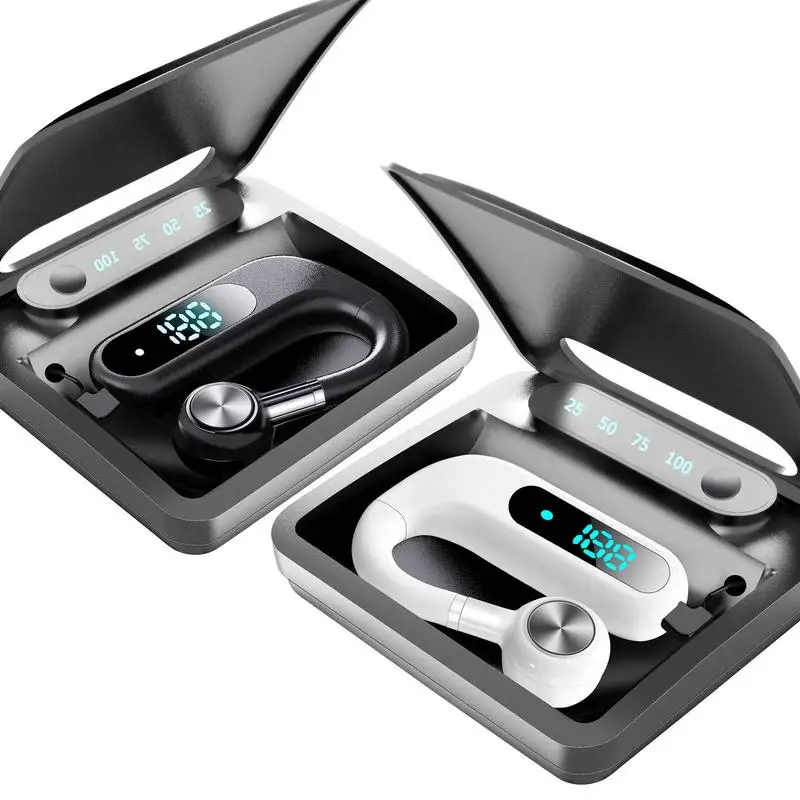 

BT 5.3 Earphones With Mic New V29 Wireless Headphones Single Ear Hook Sport Earbud Portable Standby Business Mono Earphone