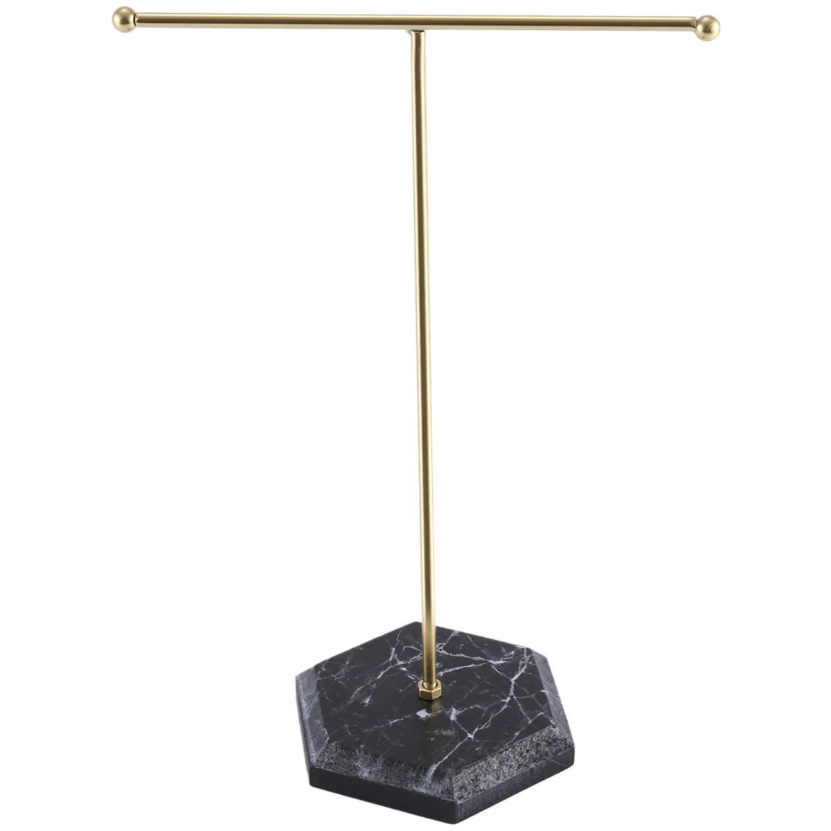 

Jewelry Stand Display Necklace Holder T-Bar Plated Metal Tabletop Jewelry Organizer Tower for Show Jewelry Hanging A