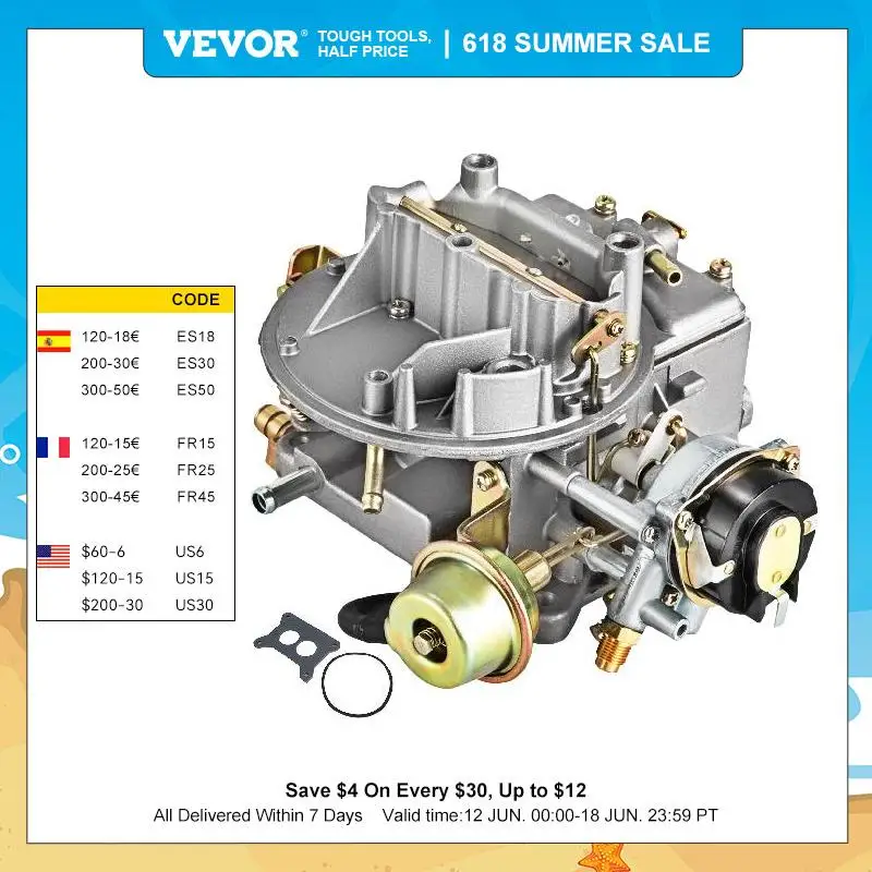 Vevor Efficient 2barrel Car Carburetor Automatic Choke Carburetor With