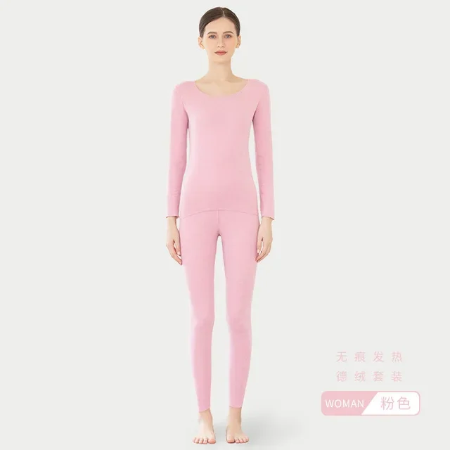 Thermal Underwear Sexy Warm Long Johns For Women Fleece High Elastic Seamless Bottoming Tops Pants 2 Piece Sets U262