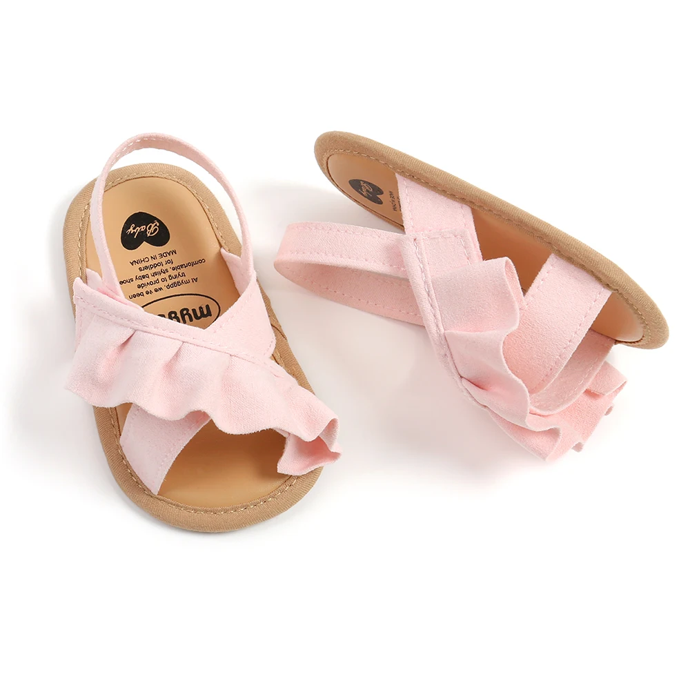 Newborn Infant Baby Girl&rsquo;s Ruffles Open Toe Sandals, Spring And Summer
