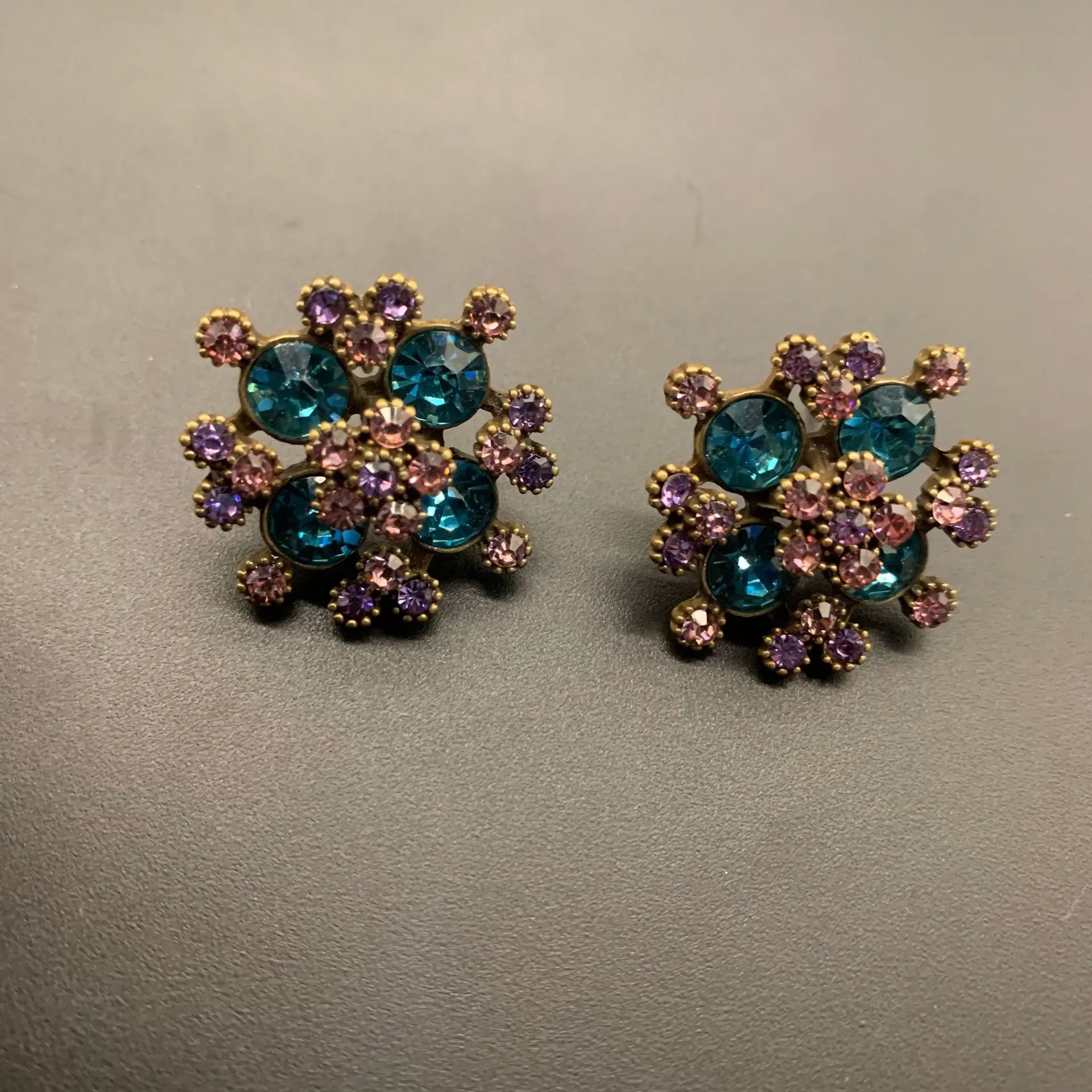 Colorful exaggerated flower earrings