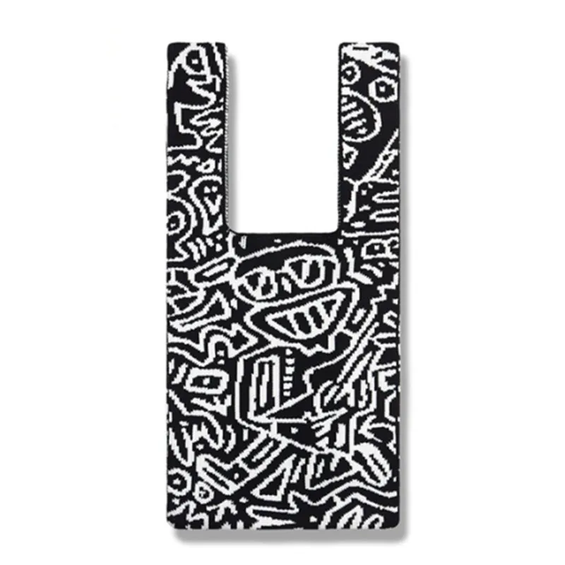 IMone 2022 Japan South Korea Cross Border Creative Jacquard Knitted Tote Bag Woven Handbag Shoulder Underarm Bag