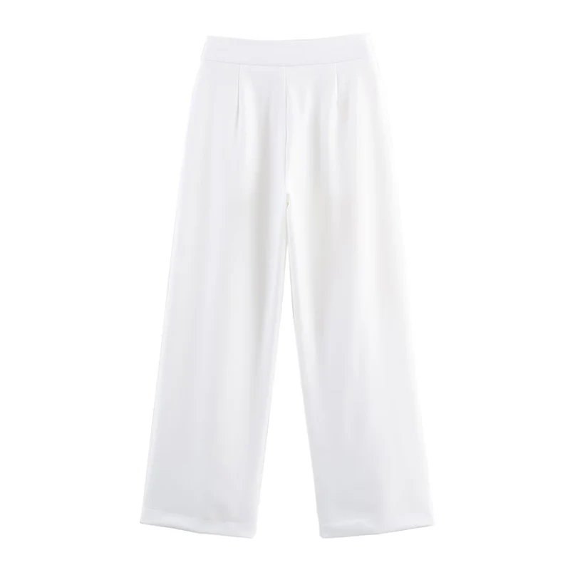 Simple Style Straight Pants 2 Pieces Sets For Women Office Tied Vest Top Trousers Women's Suit 2025 New Casual Woman Outfit