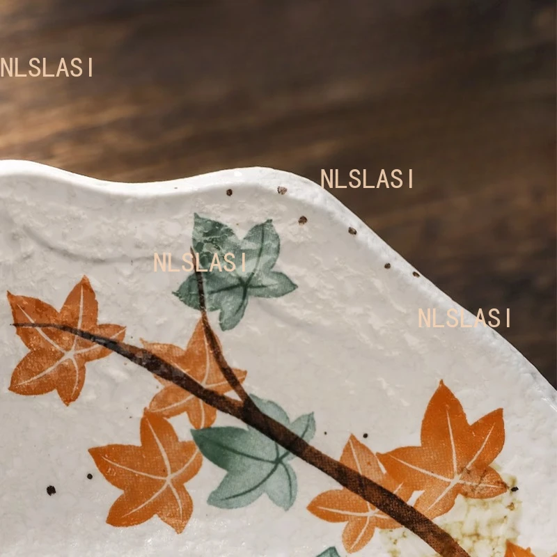 1pcs Ceramic Large Soup Bowl Household Alien Salad Bowl Japanese Style Specialty Tableware Hand Drawn Commercial Tableware