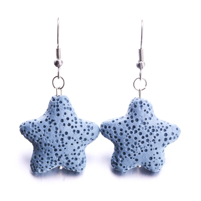 

Colourful Starfish Lava Stone Earrings DIY Aromatherapy Essential Oil Diffuser Dangle Earings Jewelry Women