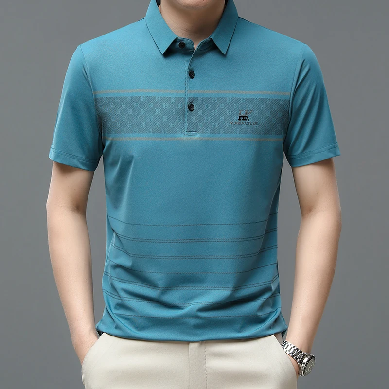 New men's casual sports Polo shirt summer high quality printed  short-sleeved Polo shirt fashion daily European T-shirt