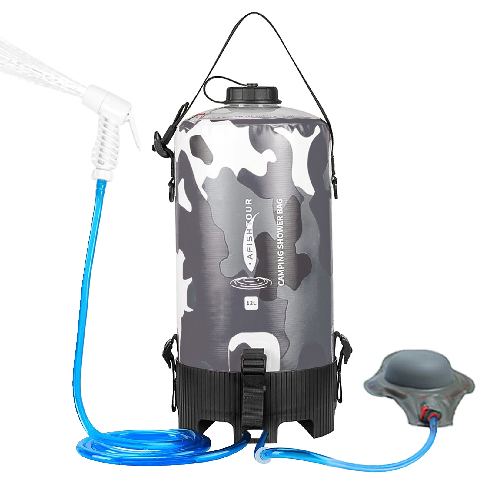 12L Portable Camping Shower Bag with Foot Pump Campers Haven