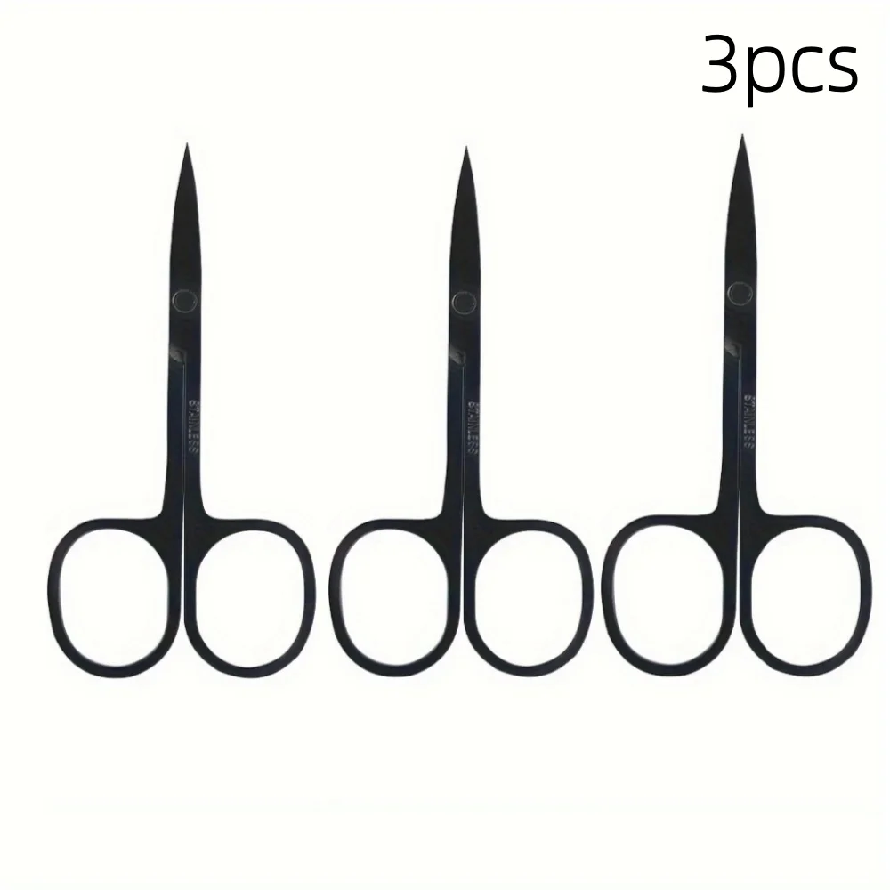 1/2/3Pcs Stainless Steel Beauty Scissors, Eyebrow Nose Eyelash Cuticle Trimmer, Sharp Grooming Tool for Personal Care Epilation 3