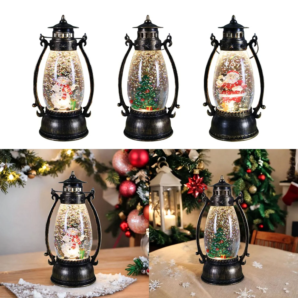 Christmas Park Kid Toy Child Gift Landscape Decor Night Lamp Outdoor Acrylic Crystal Ball Lantern Light Ornaments Xmas Day Party