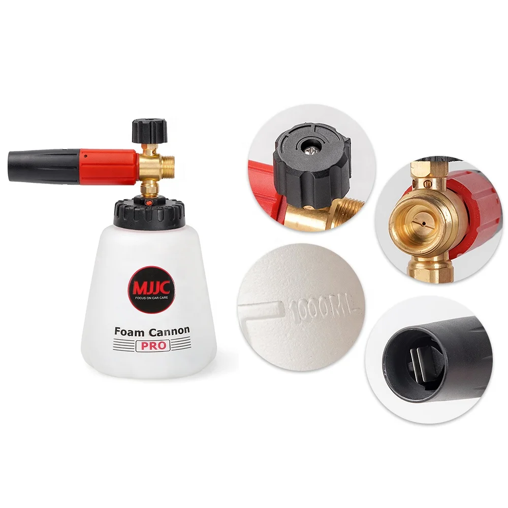 MJJC Snow Foam Lance PRO 2.0 high Pressure car Washer Compatible Varies Adapters 1.2L Big Mouth Anti-Leak Bottle Foam Gun Cannon 4