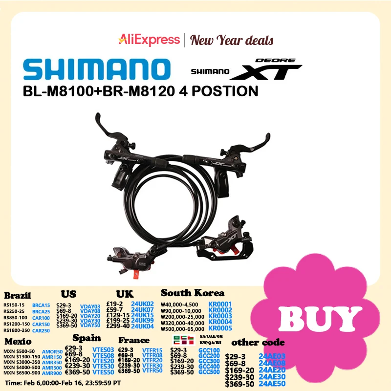 Shimanoxtslxm8120m7120m6120mt4204KolbenMountainbikeFahrradhydraulischeScheiben