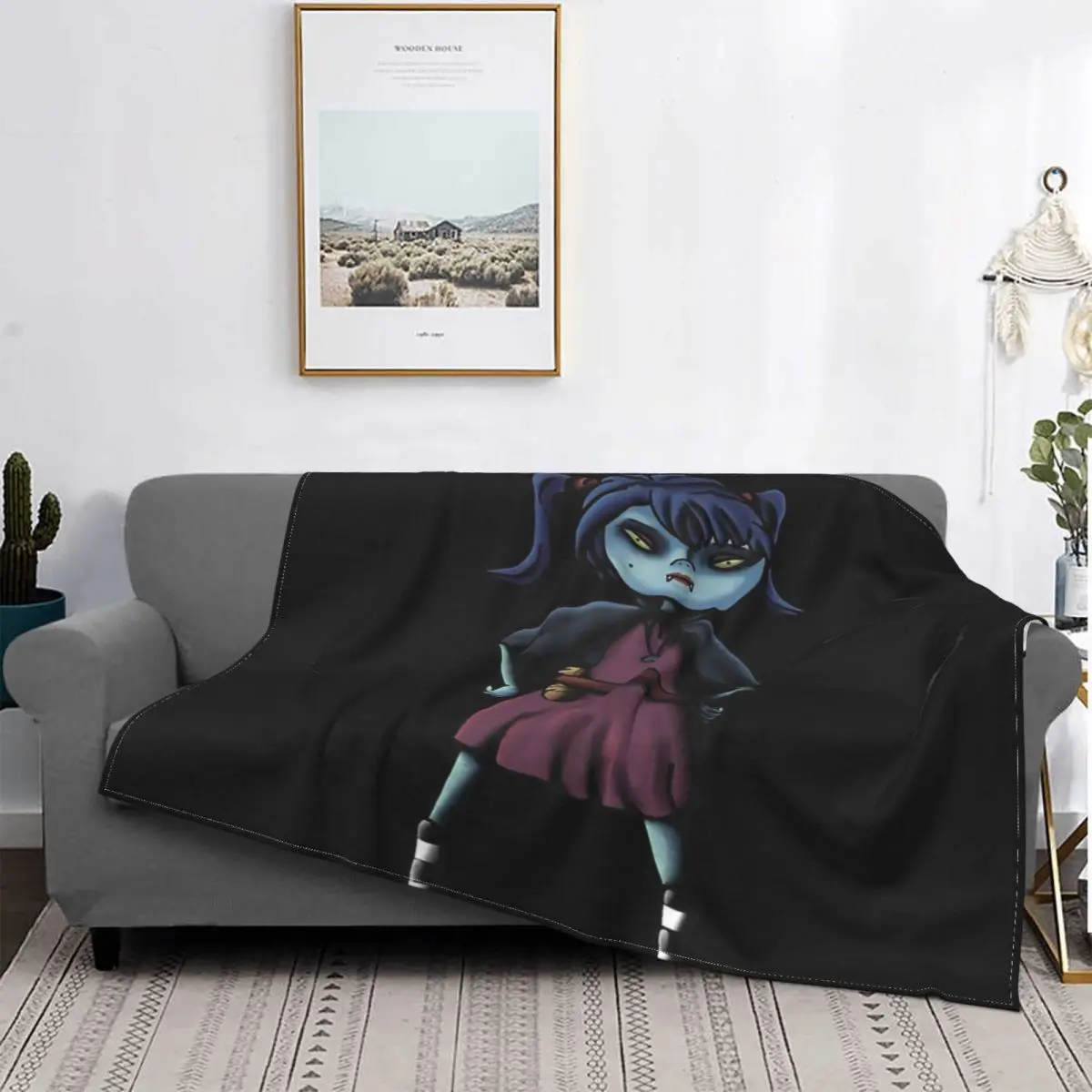 Manta Sin Fondo Per Chica Vampiro, Para Cama Colcha, Eddecales A Cuadros, Manta De Pícnic, Colcha De Verano