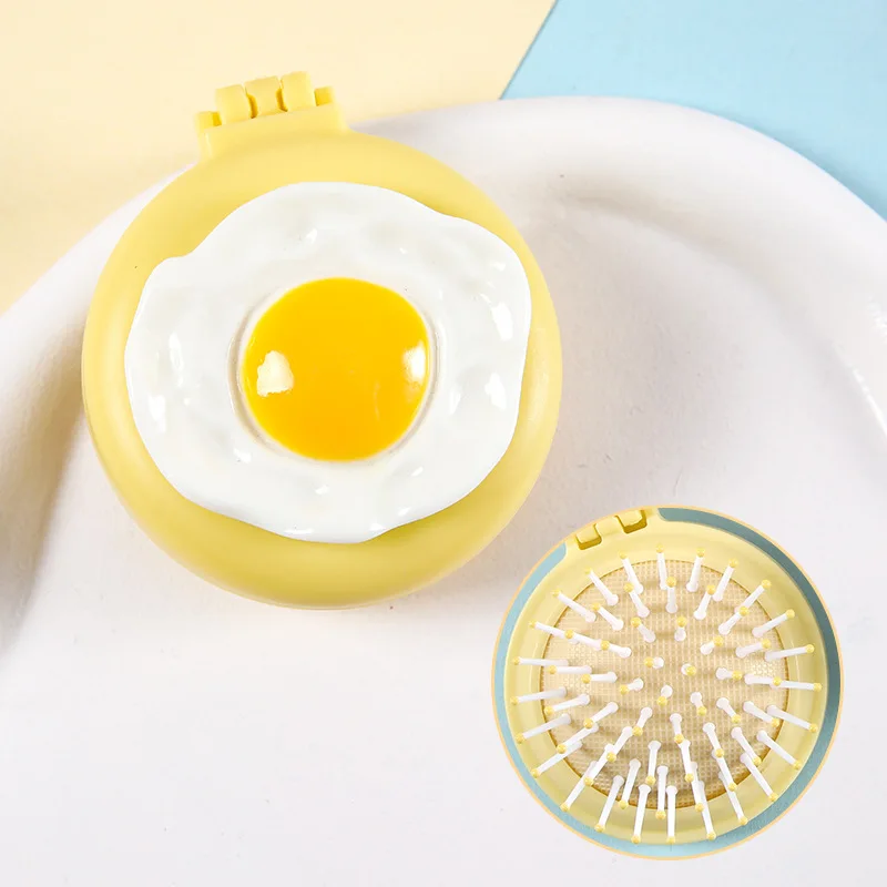 Portable  Iatable Comb Cute Big Mouth Air Cuion Bru for Students Girls Personal Massage Comb Folding Comb W9