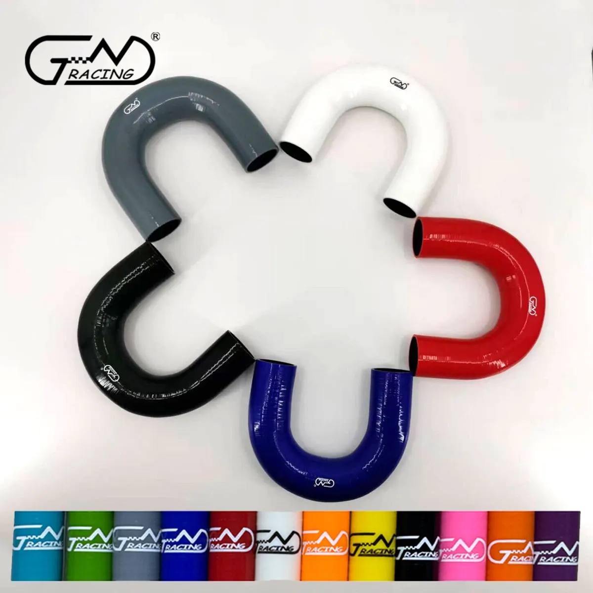 ท่อซิลิโคนโพลีเอสเตอร์ 3 ชั้น ID16MM ท่อซิลิโคนข้อศอก 180 องศา ท่ออินเตอร์คูลเลอร์ ท่อไอดีเทอร์โบ 1