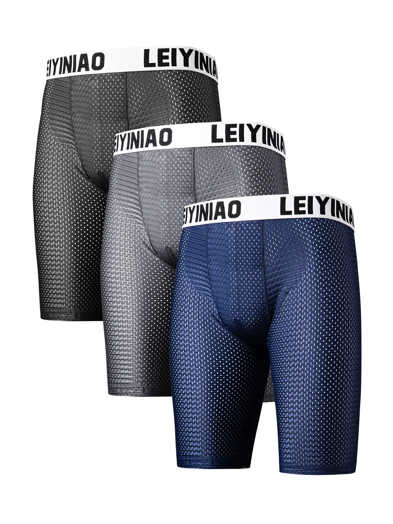 Men’s Boxers Shorts Ice Silk Mesh Underwear Cueca Breathable U Convex Pouch Panties Man Middle Long Leg Underpants Large Size Best Sellers In Men's Clothing