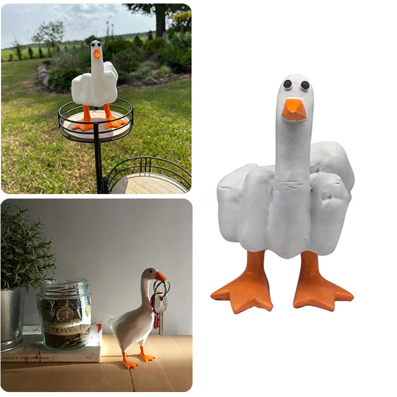 1 Pcs Middle Finger Duck Ornament, Creative Middle Finger Duck