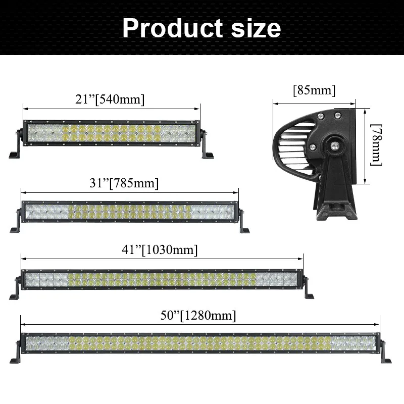 VISORAK 12V 24V 5D Straight Curved SUV 4wd 4x4 ATV Car LED Work Light Bar  For Offroad Jeep Hummer Pickup Volvo Truck Scania Van