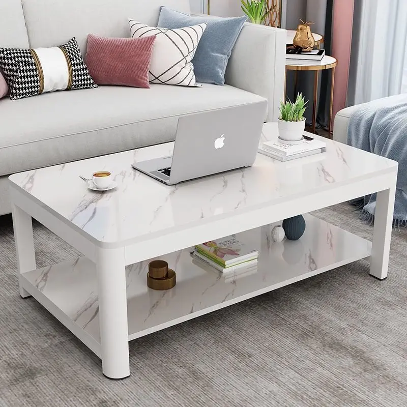 Simple rectangular imitation marble pattern wood coffee table 4 Simple rectangular imitation marble pattern wood coffee table 4