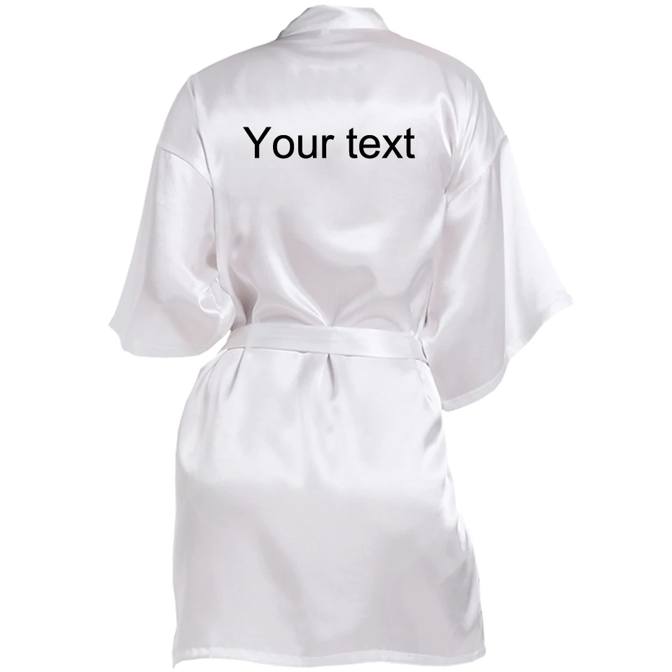 Customized Name Date Wedding Bathrobe Faux Silk Bridal Robe Bride Bridesmaid Wedding Robes Woman Bachelorette Hen Party
