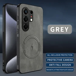 Luxury Classic Leather Magnetic Phone Case - Premium Protection Cover for Tecno Camon 50 Pro 4G (Gray)