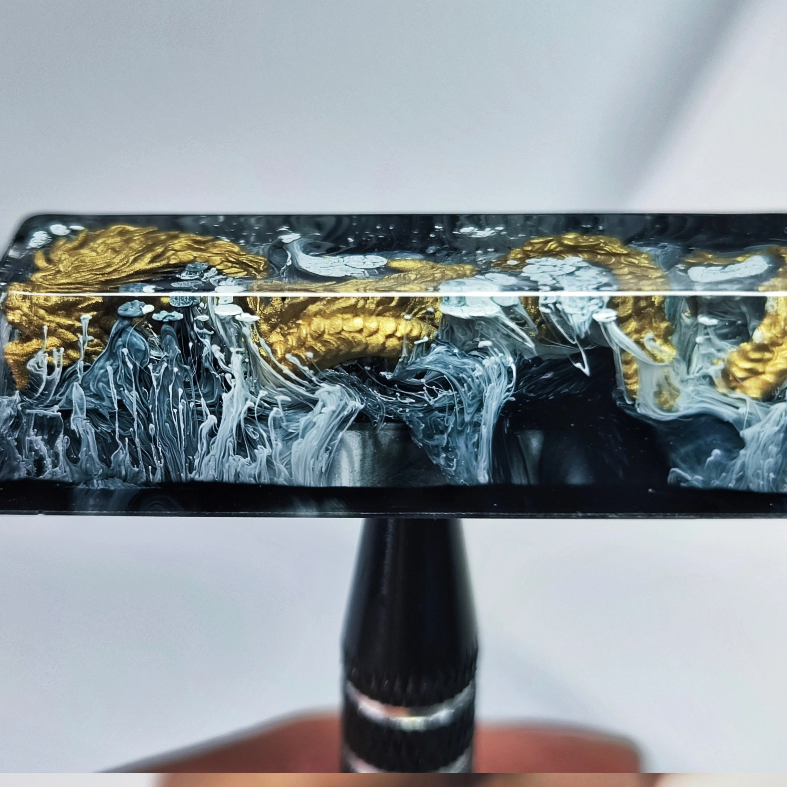 Handmade Resina Dragão Keycap Design Personalizado Preto Dourado Teclado Mecânico Fpr Boys Holiday Gift - Imagem 4
