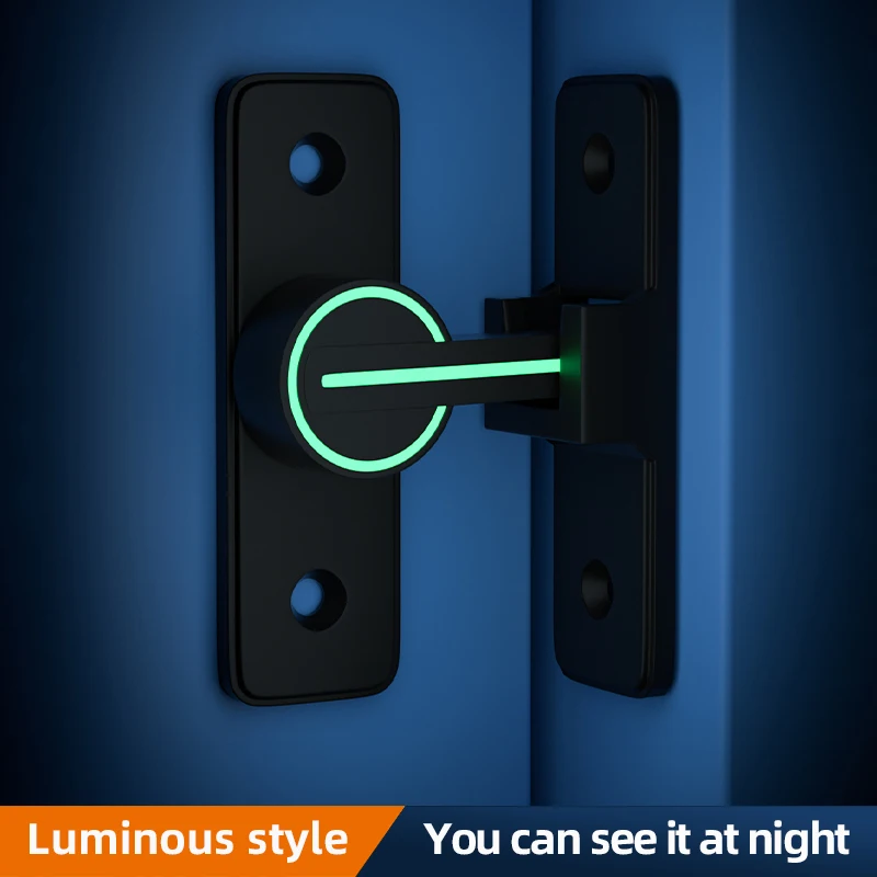 90&deg;-180&deg; Luminous latch Indoor metal door buckle Bathroom Door lock Sliding door lock Wooden Burglar barn buckle door latch sliding door latch door lock latch