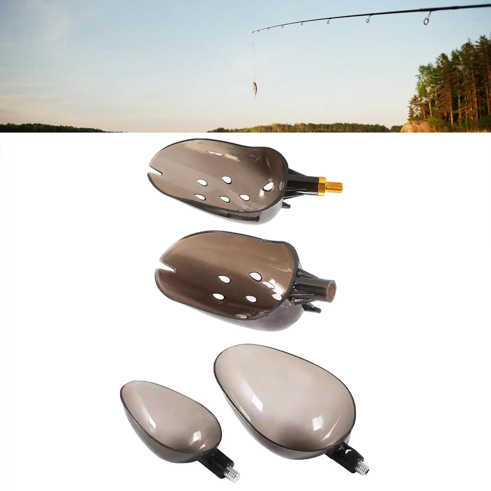 Fishing Baiting Spoon, Baits Casting Scoops Portable Fishing Tool Throwing Bait