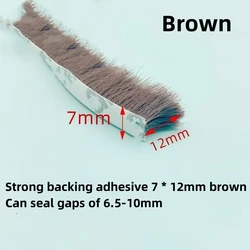 Self - Adhesive Wool Pile Weatherstrip Brush Seal for Doors and Windows - Warm Winter Gray, White, Brown (7x12 Brown)