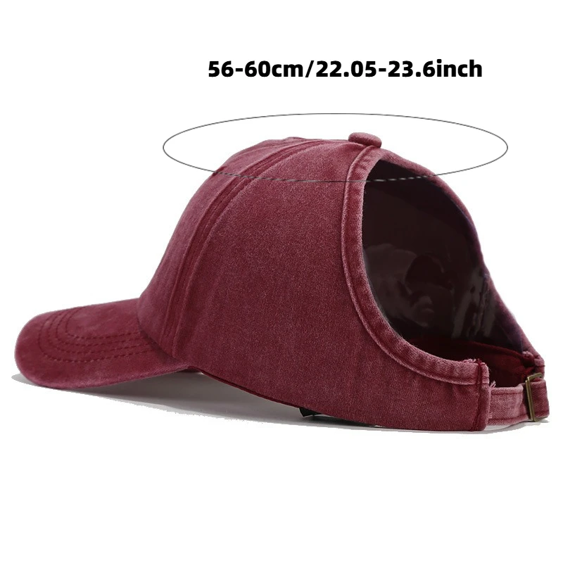 1 Stück Retro Washed Backless Baseball Cap für Damen, Sommer Outdoor Sport Pferdeschwanz-Kappe, Stylischer und Vielseitiger Sonnenhut für den Alltag – Detail 7