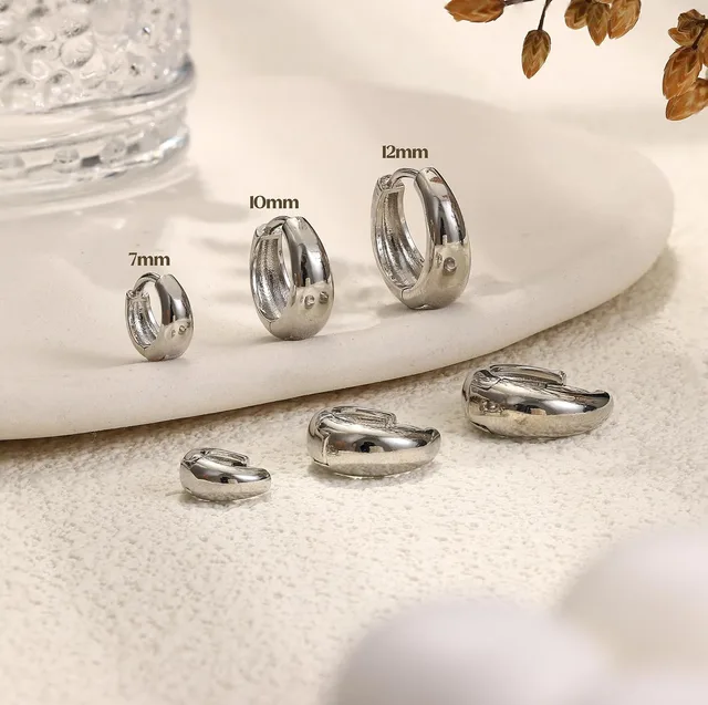 3Pairs Hoop Earrings Set for Women Gold Silver Plated Earring Hypoallergenic Small Huggie Hoops Lightweight Hoop Earrings Stack