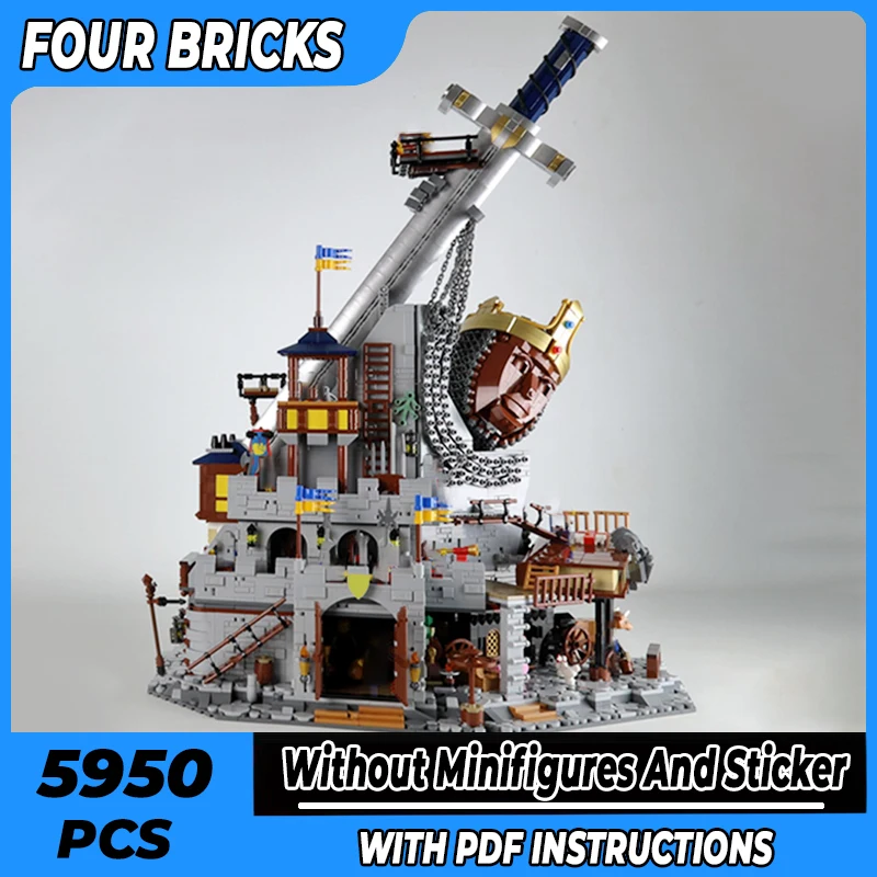 중세 성 모델 Moc 빌딩 벽돌, 킹스 툼 워치 타워, 기술 블록 선물, 크리스마스 장난감, DIY 세트 조립