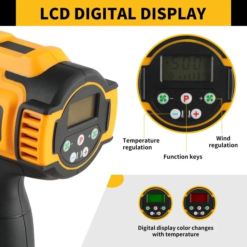 DEWALT 무선 열풍기(전체로 구성품이 아니요) 수축 포장용 산업용 전기 열풍기 열풍기 DEWALT 18V20V 배터리용 열풍기