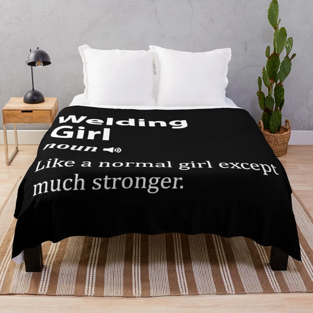 

Welding girl Throw Blanket Beach Blanket