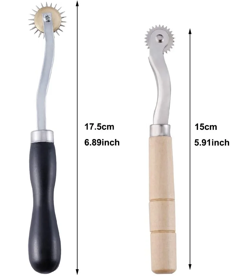 Leather Scribing Wheel Tracing Wheel Sewing Tool Needle Point Tracing Wooden Handle Scribing Set leather sewing tools